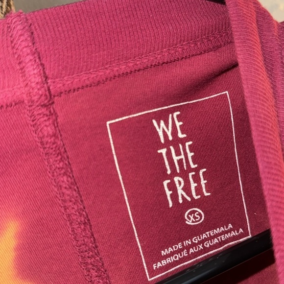 Free People shirt we the free Tie-Dye Long Sleeve Top Red Brown XS - Picture 2 of 2